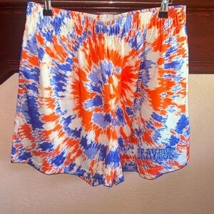 Bravest Studios Tie-Dye Athletic Shorts - Orange White & Blue NWT Loungewear